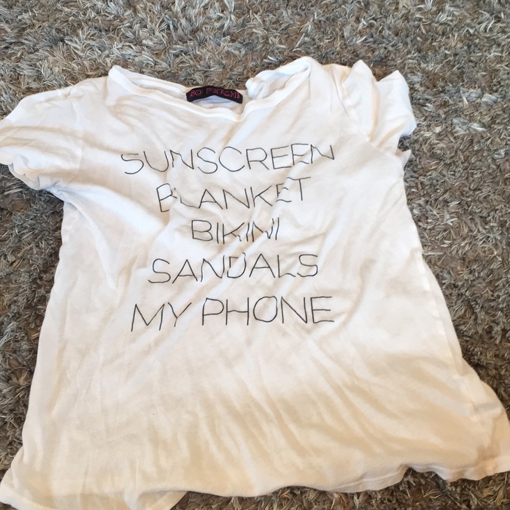 sunscreen blanket bikini sandals my phone tshirt